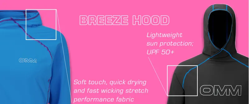 OMM Breeze Hood Men's Softshell Top in Black/Blue-3